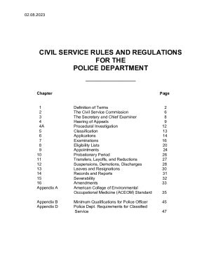 civil service commission regulations.